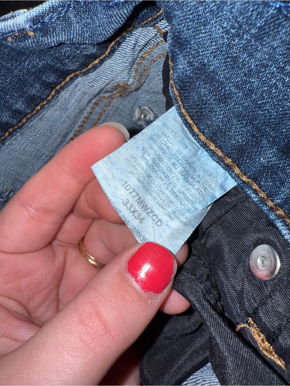 Wrangler Blue Denim Jeans with Leather Patch and Contrast Stitching - Picture 5 of 5